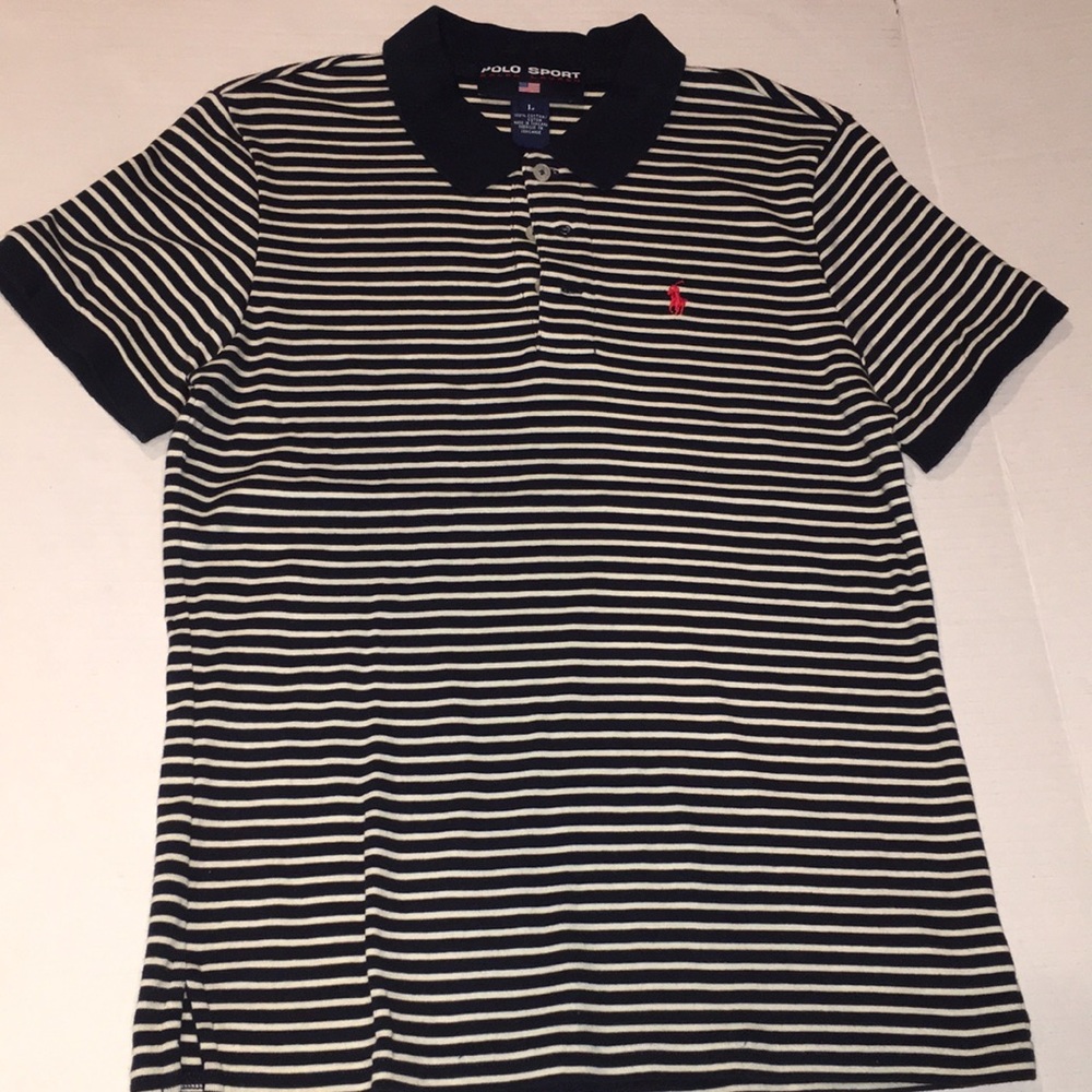 Polo Sport Ralph Lauren Striped Polo Shirt | Size L